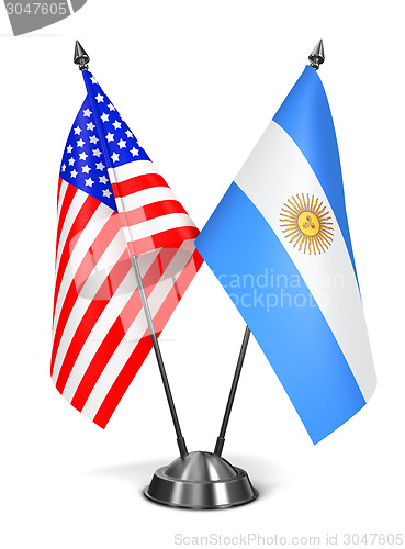 Image of USA and Argentina - Miniature Flags.
