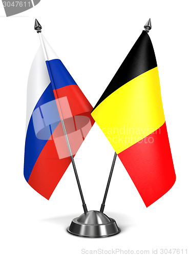 Image of Russia and Belgium  - Miniature Flags.