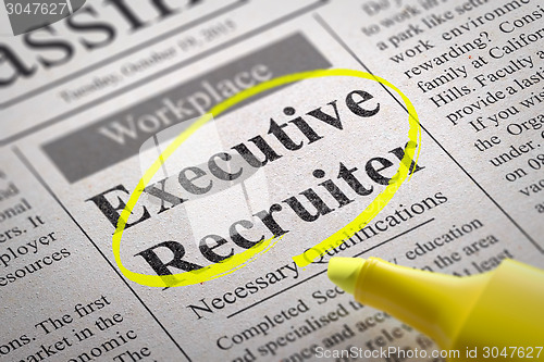 Image of Executive Recruiter Vacancy in Newspaper.