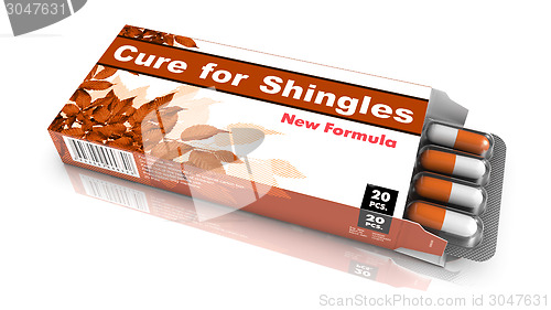 Image of Cure For Shingles, Gray Open Blister Pack.