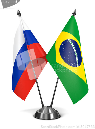 Image of Russia and Brazil - Miniature Flags.