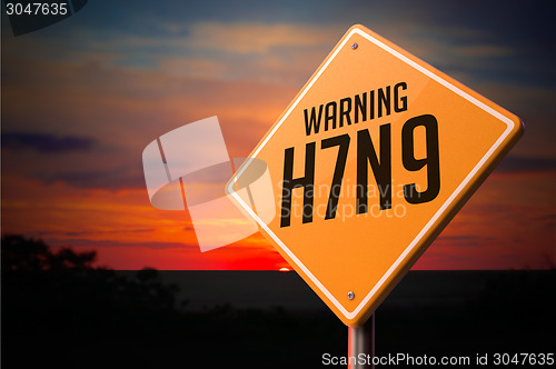 Image of H7N9 on Warning Road Sign.