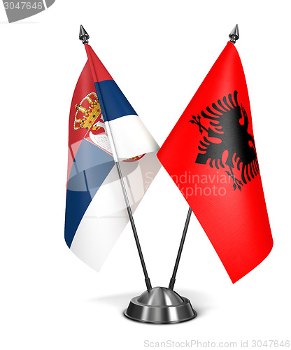 Image of Albania and Serbia - Miniature Flags.