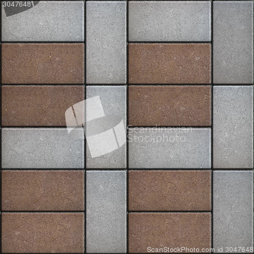 Image of Rectangular Paving Slabs Laid as  Square. Seamless Texture.