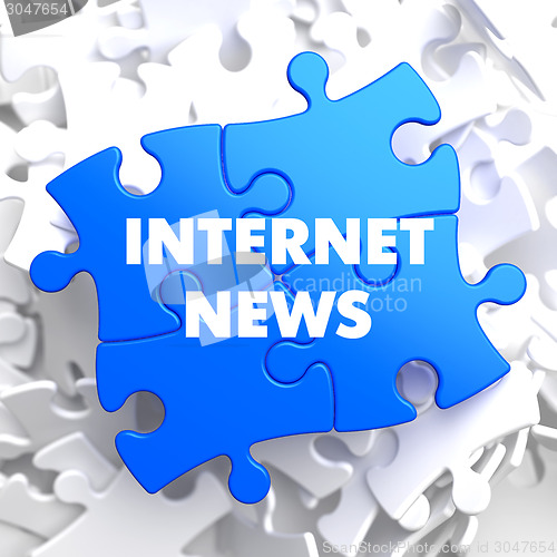 Image of Internet News on Blue Puzzle.