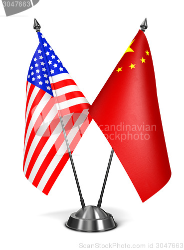 Image of USA and China - Miniature Flags.