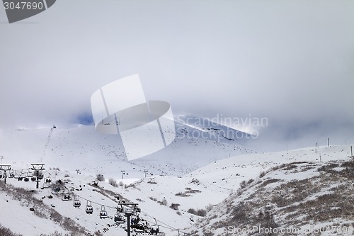 Image of Ski slopes in mist