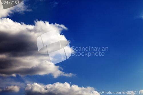 Image of Beautiful blue sky with clouds