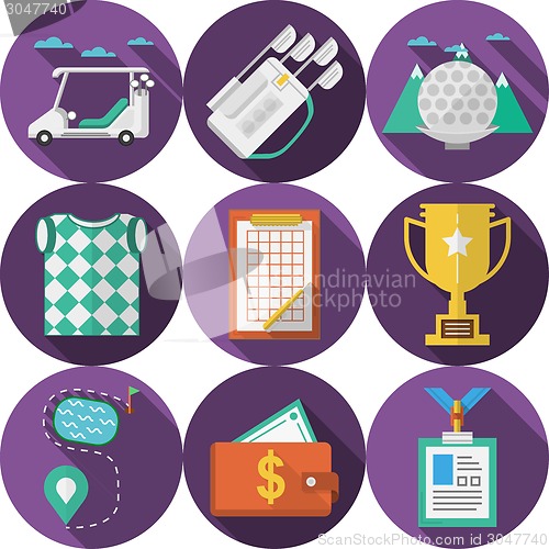 Image of Circle flat vector icons for golf