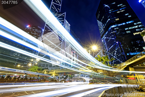 Image of night traffic in the city 