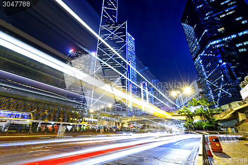 Image of night traffic in the city 