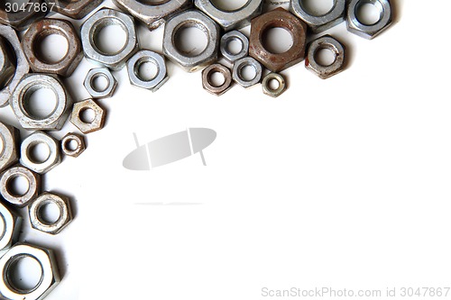 Image of steel nuts background