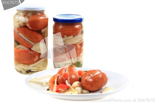 Image of typical czech wurst (named utopenec)