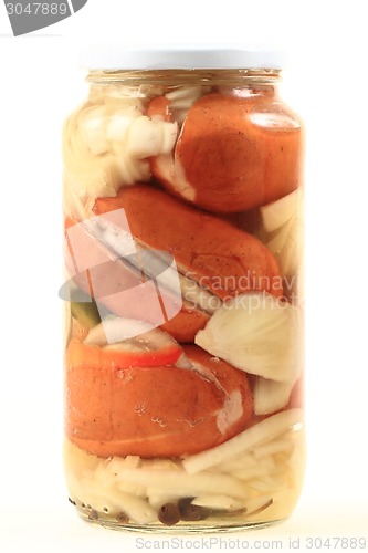 Image of typical czech wurst (named utopenec)
