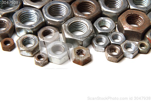 Image of steel nuts background