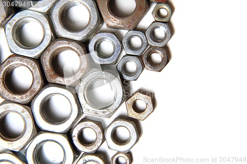 Image of steel nuts background