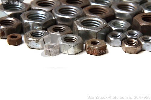 Image of steel nuts background