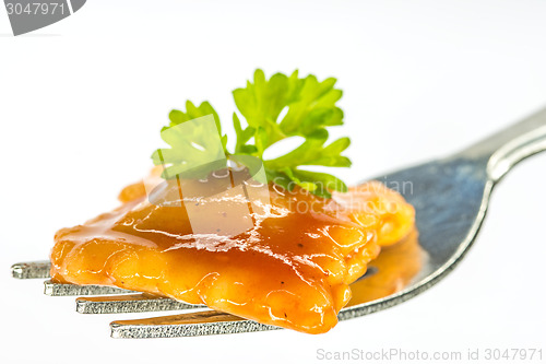 Image of Ravioli with fork