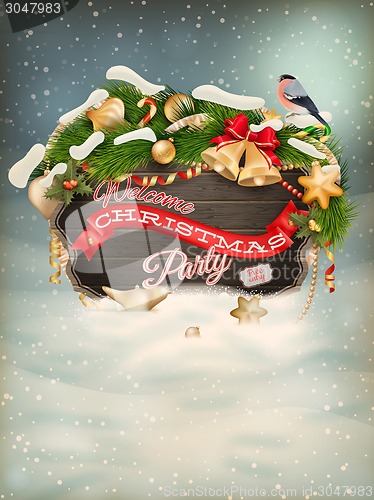 Image of Merry Christmas greeting card. EPS 10