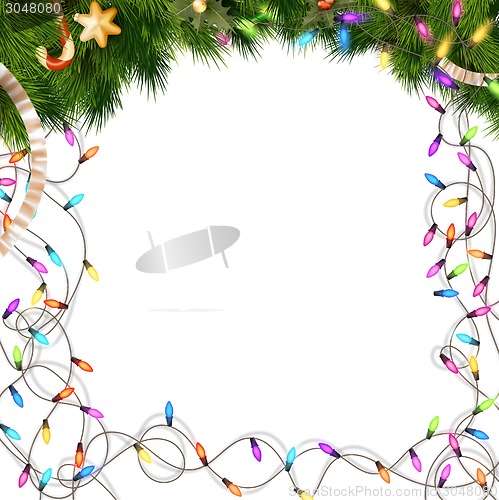 Image of Color Christmas light bulbs on white. EPS 10