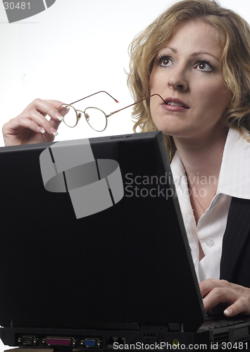 Image of Business woman thinking