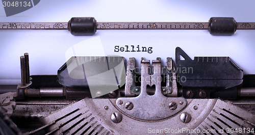 Image of Vintage inscription made by old typewriter