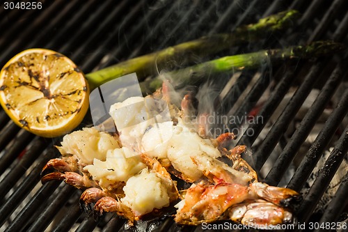 Image of Grilled prawns on the grill