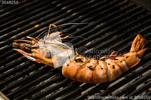 Image of Grilled prawns on the grill