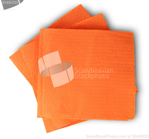 Image of Some Blank Orange Paper Serviettes