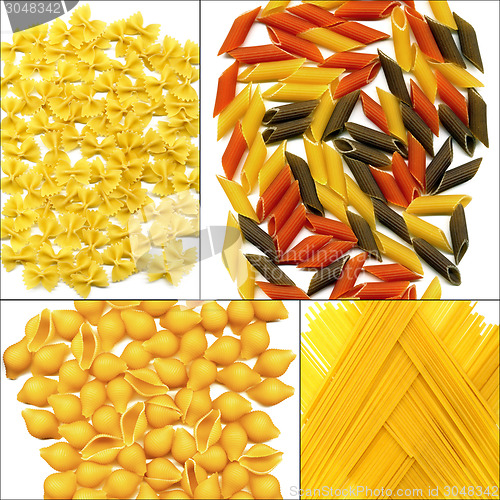Image of various type of Italian pasta collage