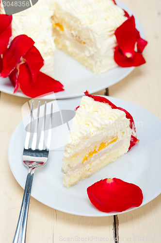 Image of whipped cream mango cake
