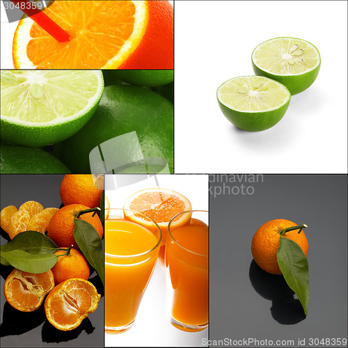 Image of citrus fruits collage