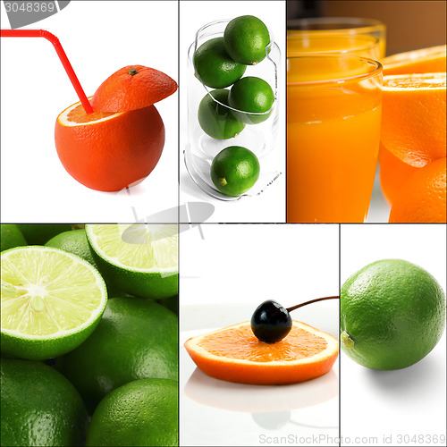 Image of citrus fruits collage