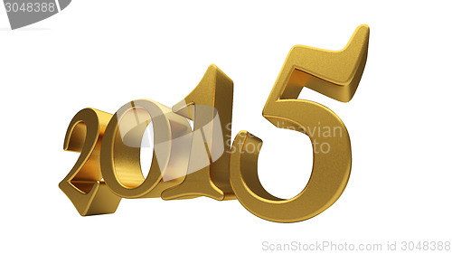 Image of Gold 2015 lettering isolated