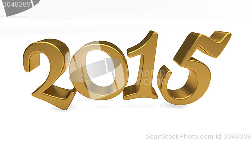Image of Gold 2015 lettering isolated