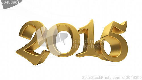 Image of Gold 2015 lettering isolated