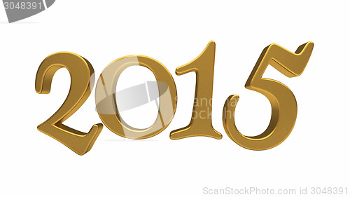 Image of Gold 2015 lettering isolated