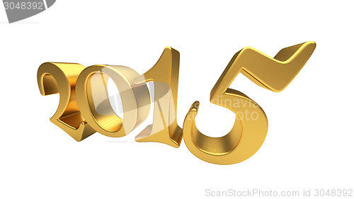 Image of Gold 2015 lettering isolated