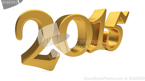 Image of Gold 2015 lettering isolated