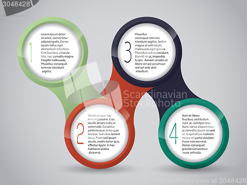 Image of Iinfographic design with connected circles