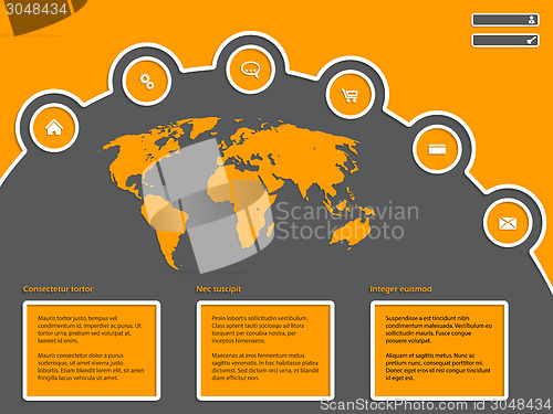 Image of Simple website design with world map