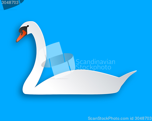 Image of Swan on blue