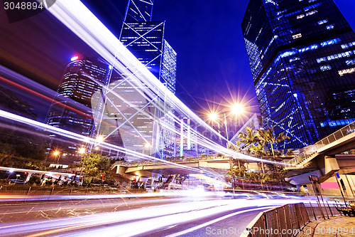 Image of night scene of modern city 