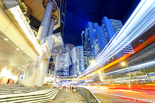 Image of night scene of modern city 