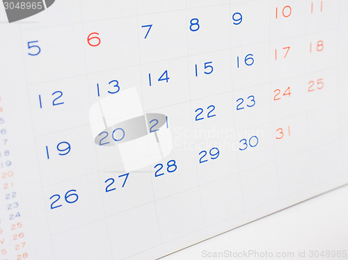 Image of Calendar page