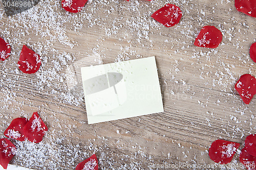 Image of Notepad with snow and flowers