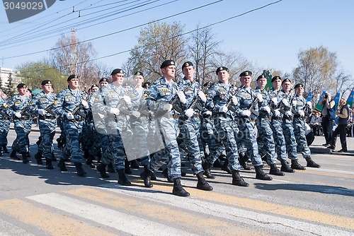 Image of Group of police special troops on parade