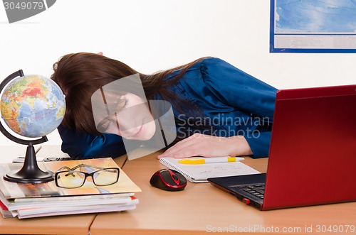 Image of Sleeping geography teacher