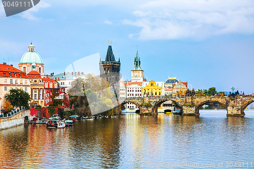 Image of The Old Town with Charles bridge tower in Prague