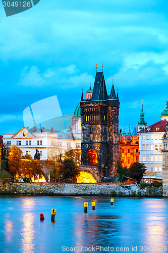 Image of The Old Town with Charles bridge tower in Prague